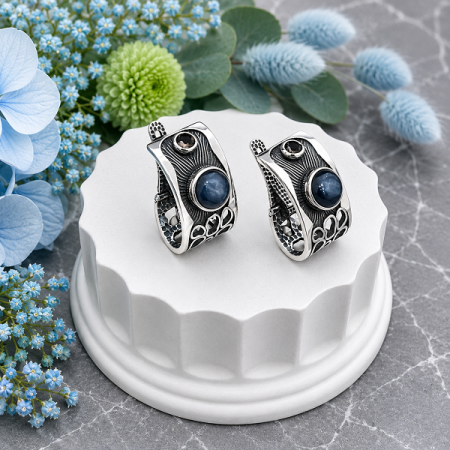 Серебряные серьги  Батискаф